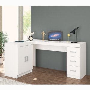 Imagem do Mesa para Computador Kit Espanha 2 Portas 3 Gavetas Politorno Branco 0 Politorno Mesa para Computador Kit Espanha 2 Portas 3 Gavetas Politorno Branco 0 Politorno