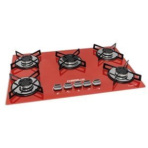 Imagem do Cooktop Chamalux Ultra Rápido 5 Bocas Bivolt GLP Vermelho GLP 0 Chamalux Cooktop Chamalux Ultra Rápido 5 Bocas Bivolt GLP Vermelho GLP 0 Chamalux
