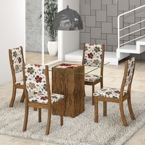 Imagem do Conjunto para Sala de Jantar Mesa e 4 Cadeiras Viero Via (com tampo) Avelã/Passion 0 Viero Conjunto para Sala de Jantar Mesa e 4 Cadeiras Viero Via (com tampo) Avelã/Passion 0 Viero
