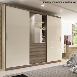 Imagem do Guarda-Roupa Casal 3 Portas com Espelho Zeus Carraro Anis Camurça 0 Carraro Guarda-Roupa Casal 3 Portas com Espelho Zeus Carraro Anis Camurça 0 Carraro