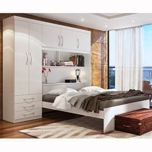 Imagem do Guarda-Roupa Casal com Cama de Casal Herval PH1206 Branco 0 Herval Guarda-Roupa Casal com Cama de Casal Herval PH1206 Branco 0 Herval