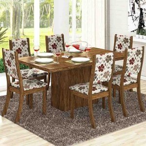 Imagem do Conjunto para Sala de Jantar Mesa e 6 Cadeiras Viero Dulce Avelã/Passion 0 Viero Conjunto para Sala de Jantar Mesa e 6 Cadeiras Viero Dulce Avelã/Passion 0 Viero